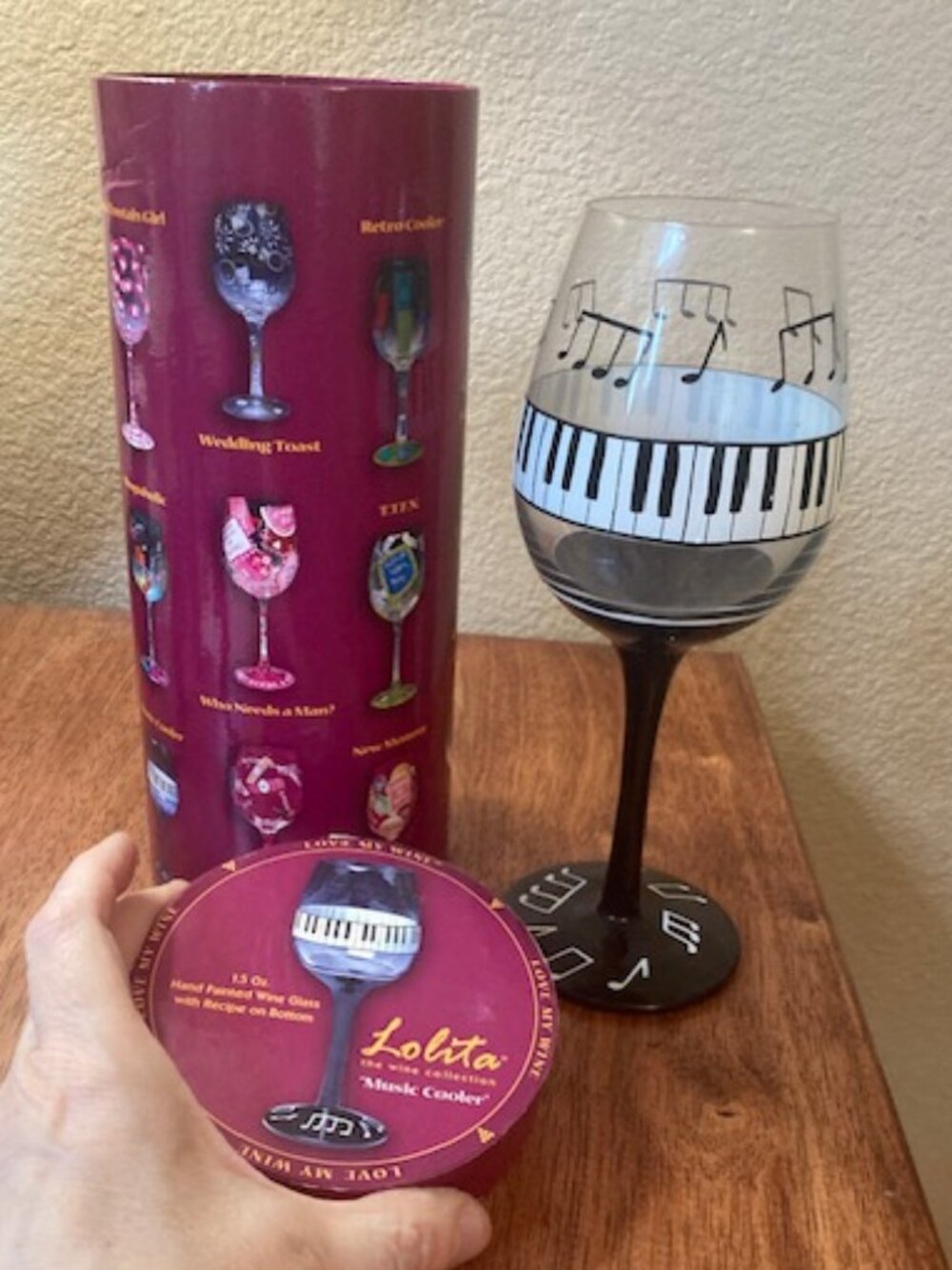 🎹 New Lolita “Music Cooler” Hand-Painted Wine Glass 🎶